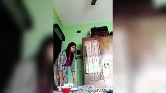 Catching My Desi GF Undressing In The Bedroom Today