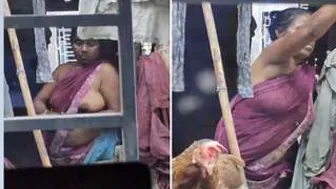 Neighbor Secretly Filming Aunty Changing Her Blouse Next Door