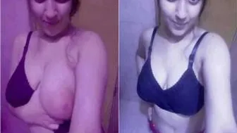 My GF Flashing Her Natural Tits Teasing Me On Camera