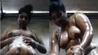 Busty South Indian Bhabhi Soaping Her Curves In Bathroom Alone