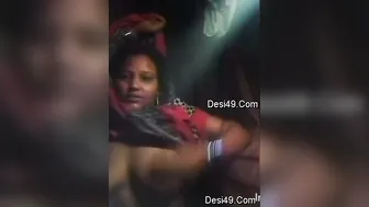 Village Bhabhi Stripping Naked Revealing Her Massive Boobs Alone
