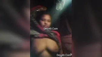 Village Bhabhi Stripping Naked Revealing Her Massive Boobs Alone