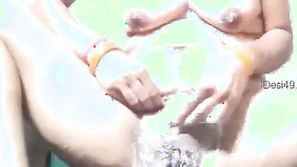 Shaving My Hairy Pussy Clean Before Bathing Caught On Camera