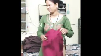 Married Bhabhi Stripping Naked While Hubby Films Her Sexy Body