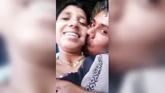 Desi Husband Squeezing His Wife's Soft Tits In Their Bedroom