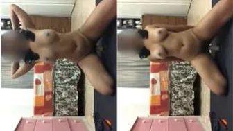 Horny Girl Playing With Her Dildo Moaning Loud In Her Room