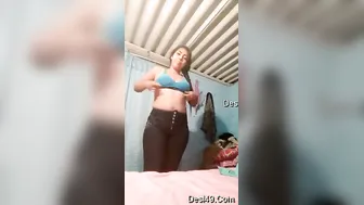 GF Stripping Naked Showing Off Her Tight Body For Me