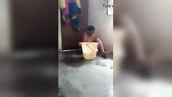 Aged bhabhis naked MMS baths movie scene captured by Devar