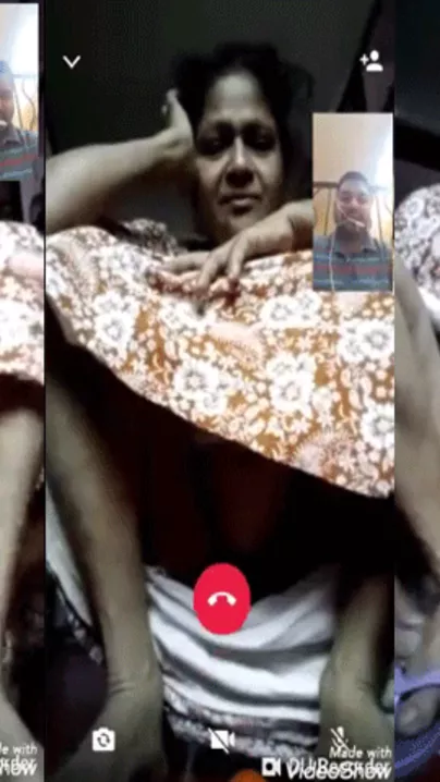 Older aunty showing cookie on a live movie scene call