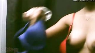 Trial room nude MMS dripped online by a peeping Tom