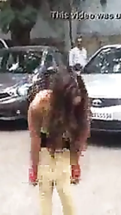 Telegu Actress getting undressed outdoors clip