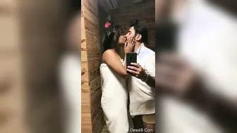 Punjabi Lovers Kissing And Romancing Taking Selfies Together