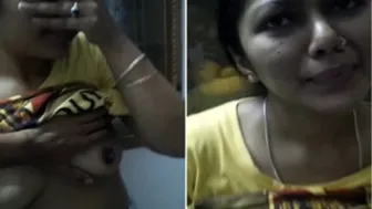Hubby Secretly Recording His Hot Indian Wife Topless At Home