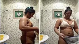 Telugu Married Woman Getting Dressed After Her Morning Shower