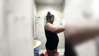 Telugu Married Woman Getting Dressed After Her Morning Shower