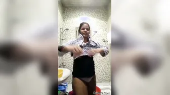 Telugu Married Woman Getting Dressed After Her Morning Shower
