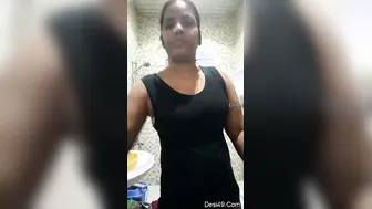 Telugu Married Woman Getting Dressed After Her Morning Shower