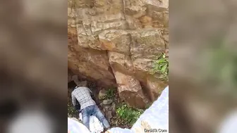 College Lovers Having Risky Outdoor Sex In Hidden Spot Nearby