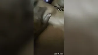 Husband Squeezing His Indian Wife's Breasts Before Sex
