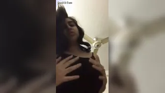 Sexy Desi Babe Playing With Her Natural Tits Just For Me