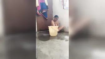 Spying On My Indian Wife Bathing And Soaping Her Wet Body