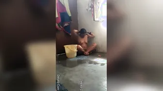 Spying On My Indian Wife Bathing And Soaping Her Wet Body