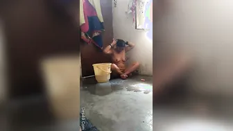 Spying On My Indian Wife Bathing And Soaping Her Wet Body