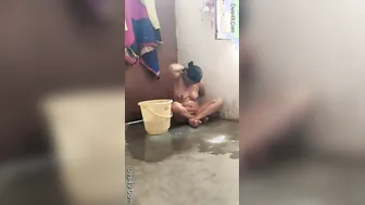 Spying On My Indian Wife Bathing And Soaping Her Wet Body