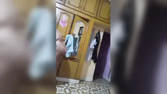 Wife Slowly Removing Her Clothes Teasing Him Before Sex