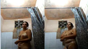Cute Indian GF Caught Bathing Naked In Bathroom By Me Hot