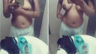 My GF Stripping Topless And Sending Me Selfies From Home