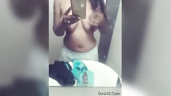 My GF Stripping Topless And Sending Me Selfies From Home