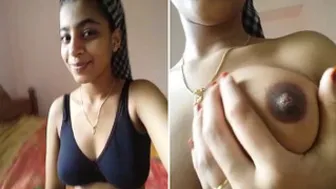 Indian GF Flashing Her Big Natural Tits On Camera