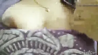 Married Wife Squeezing Her Big Milky Boobs Playing With Them
