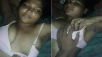Boyfriend Squeezing His GF Boobs Kissing In Village