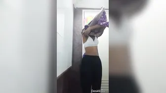 My GF Stripping Naked Showing Off Her Tits And Pussy