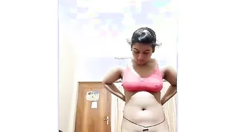 Indian Babe Stripping Naked Revealing Her Boobs And Tight Pussy