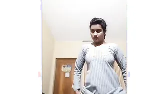 Indian Babe Stripping Naked Revealing Her Boobs And Tight Pussy