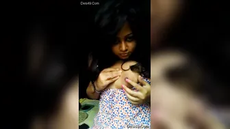 Indian GF Spreading Legs Showing Boobs And Dripping Pussy