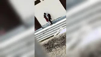 College GF Kissing Me Outdoors In Public Risking It All