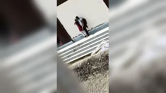 College GF Kissing Me Outdoors In Public Risking It All