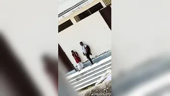 College GF Kissing Me Outdoors In Public Risking It All
