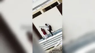 College GF Kissing Me Outdoors In Public Risking It All