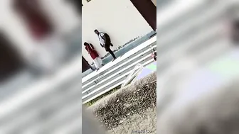 College GF Kissing Me Outdoors In Public Risking It All