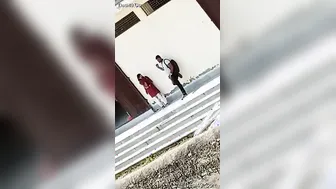 College GF Kissing Me Outdoors In Public Risking It All