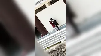 College GF Kissing Me Outdoors In Public Risking It All