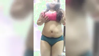 Punjabi Wife Stripping Off Bra Revealing Her Massive Natural Tits