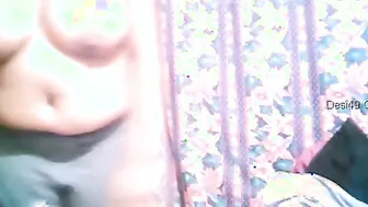 Busty Desi Milf Wife Showing Off Her Huge Natural Boobs At Home