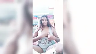 Naughty Indian Slut Showing Me Her Bare Tits On Camera At Home