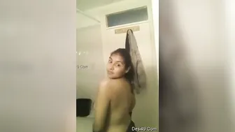 Young GF Stripping Naked Showing Everything To Her Man